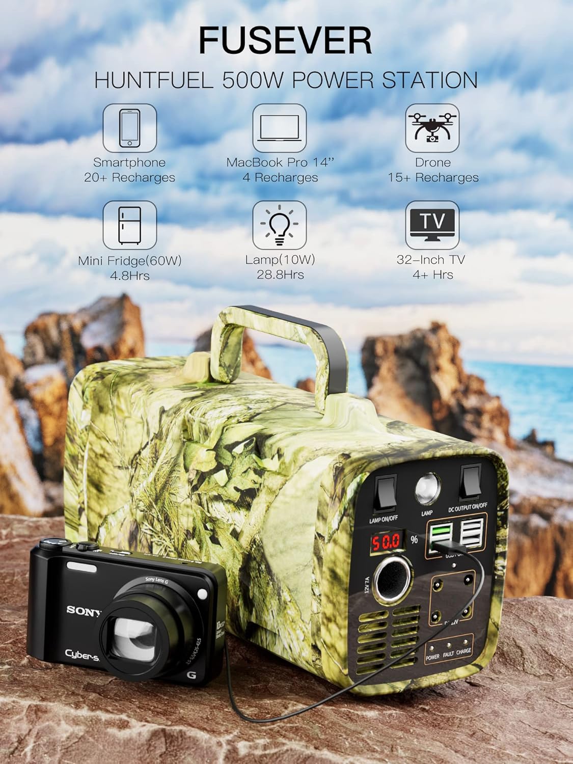 Portable Power Station 500W, 288Wh Solar Generator with AC Outlets G5501