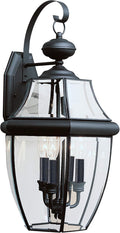 2-Light Outdoor Wall Lantern, Clear Beveled Glass and Black V29189