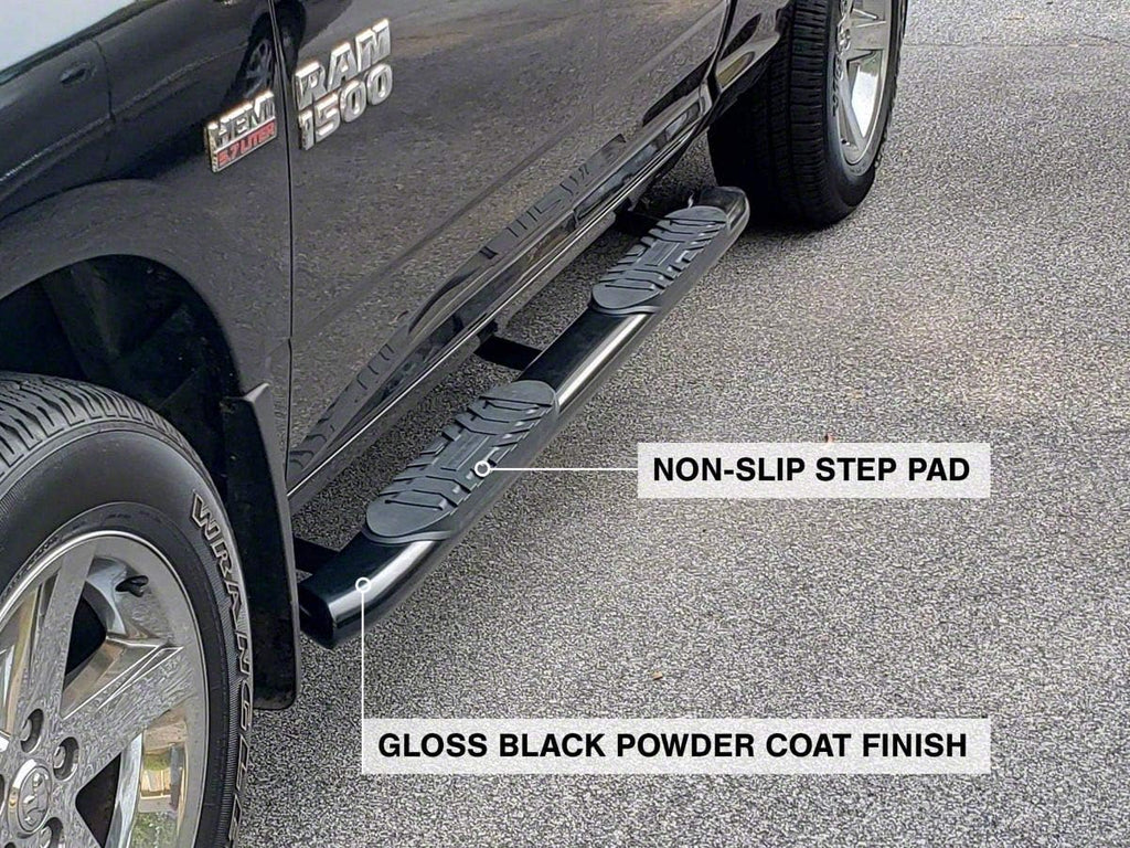 Black 5-Inch Oval Bent End Side Step Bars O301162