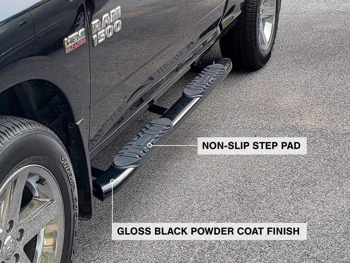 Black 5-Inch Oval Bent End Side Step Bars O301162