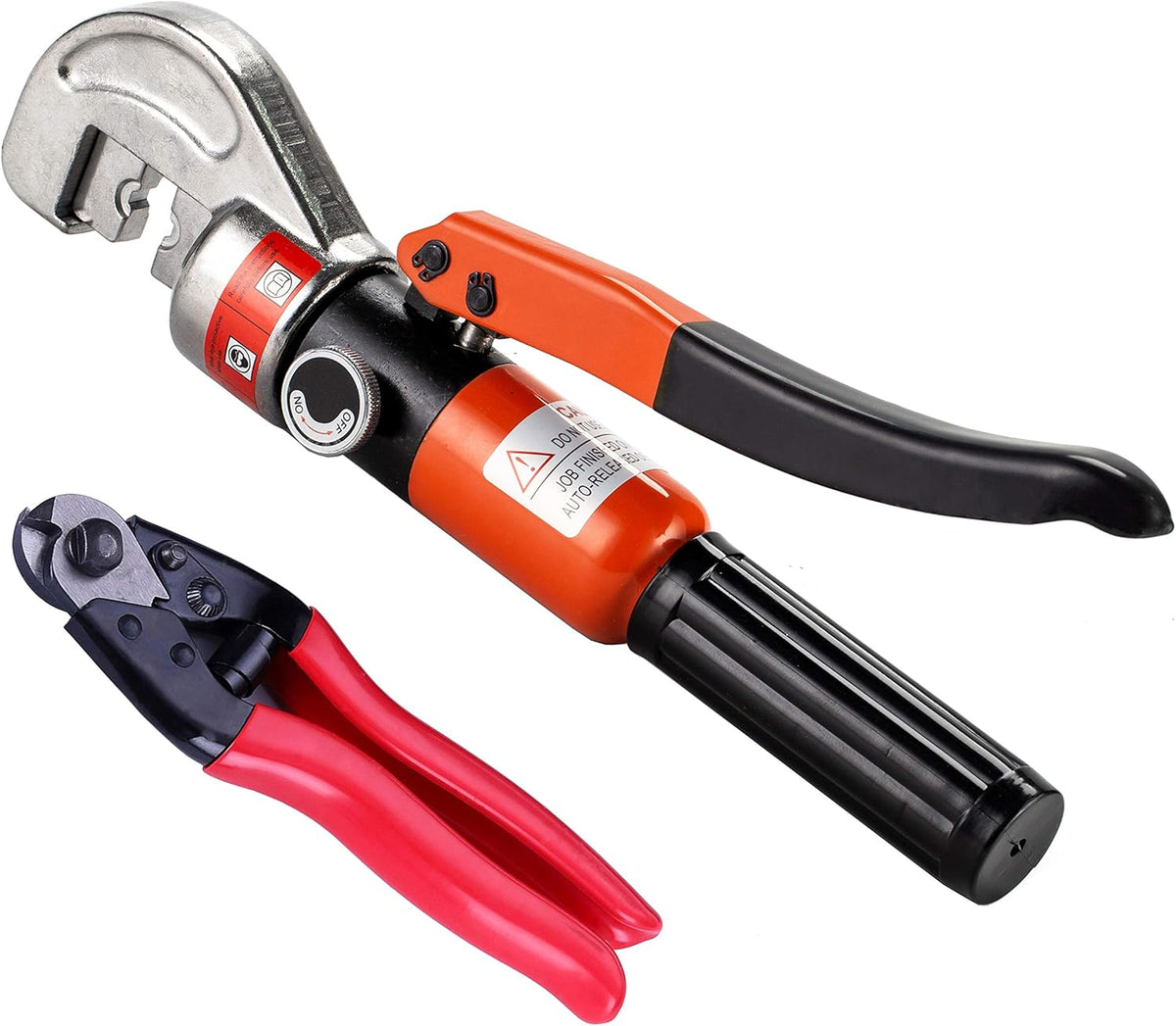 10 Ton Hydraulic Cable Crimper Hand Tool for 1/8, 3/16 Stainless Steel Cable Railing Fittings C3076