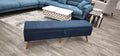 Navy Fabric Top Entryway Bench with Wood Legs B72317