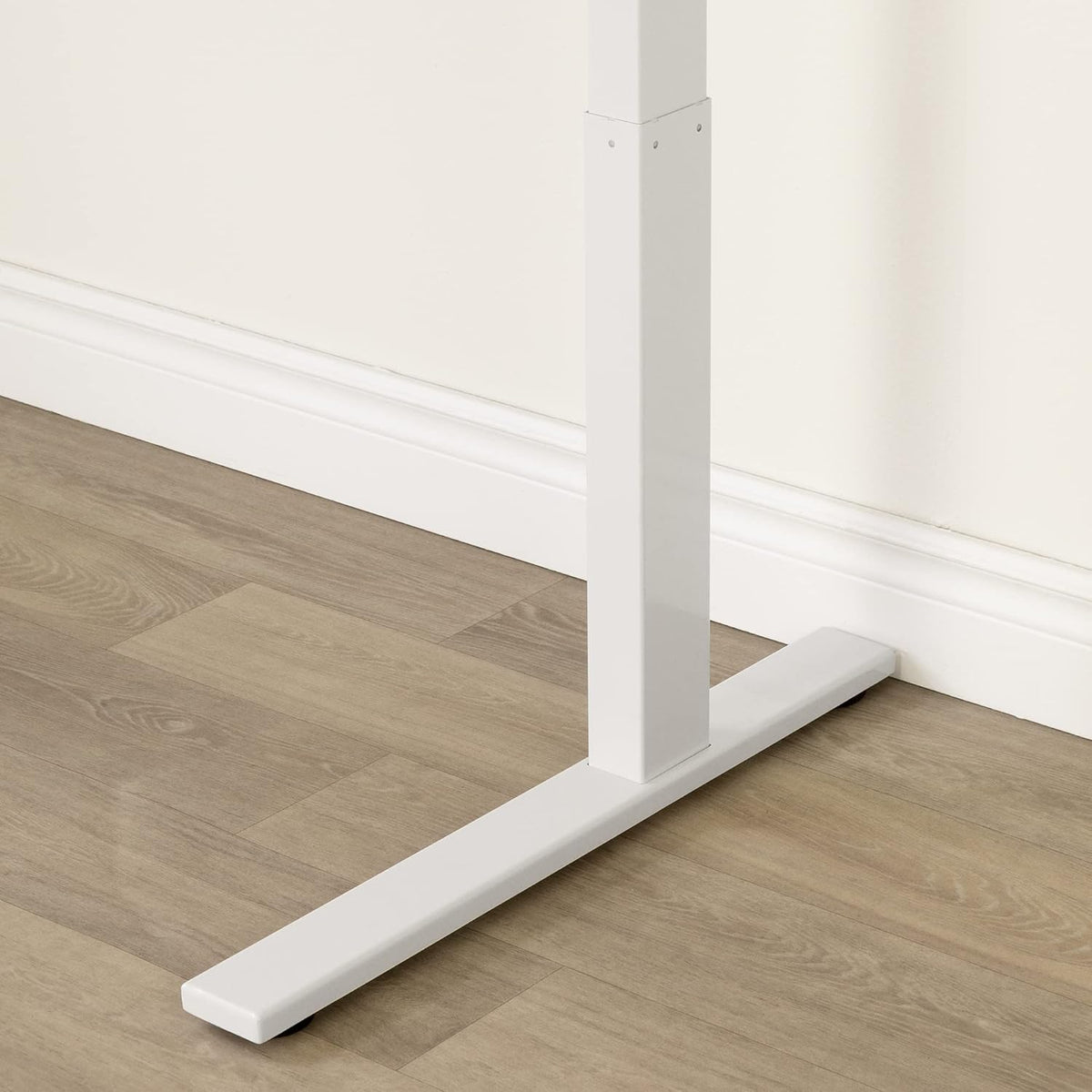 Adjustable Height Standing Desk with Built In Power Bar Soft Elm and Matte Black C6433