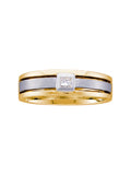 14kt Two-tone Gold Mens Diamond Wedding Band Ring 1/6 Cttw K709