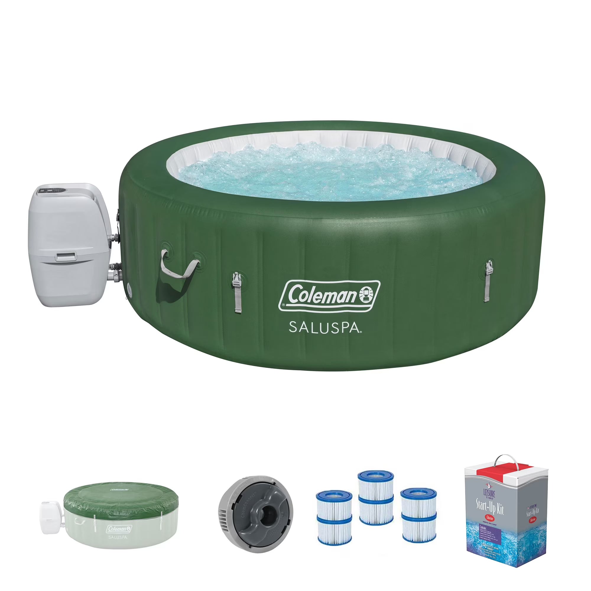 6 Person Inflatable Spa with Filters and Chlorine Starter Kit S665698
