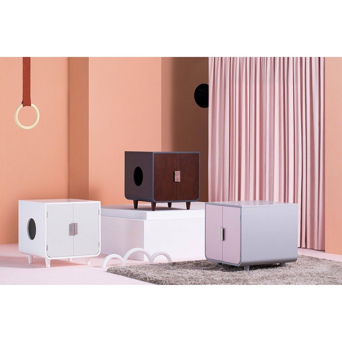 Alpine White Covered Wooden Cat Litter Box M82587