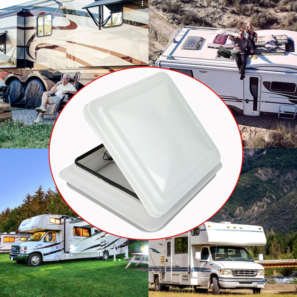 White 12V RV Roof Vent Fan with 6 Blades T628811