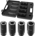 4pcs 1/2 Inch Drive Deep Impact Socket Set 17mm 21mm 22mm 27mm with Storage Case Z5772