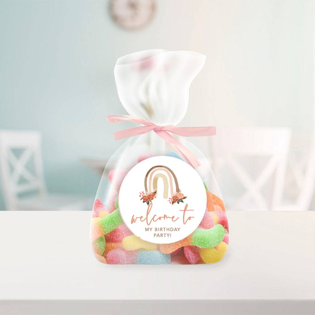 240-Pk Rainbow Chocolate Drop Label Stickers H47993