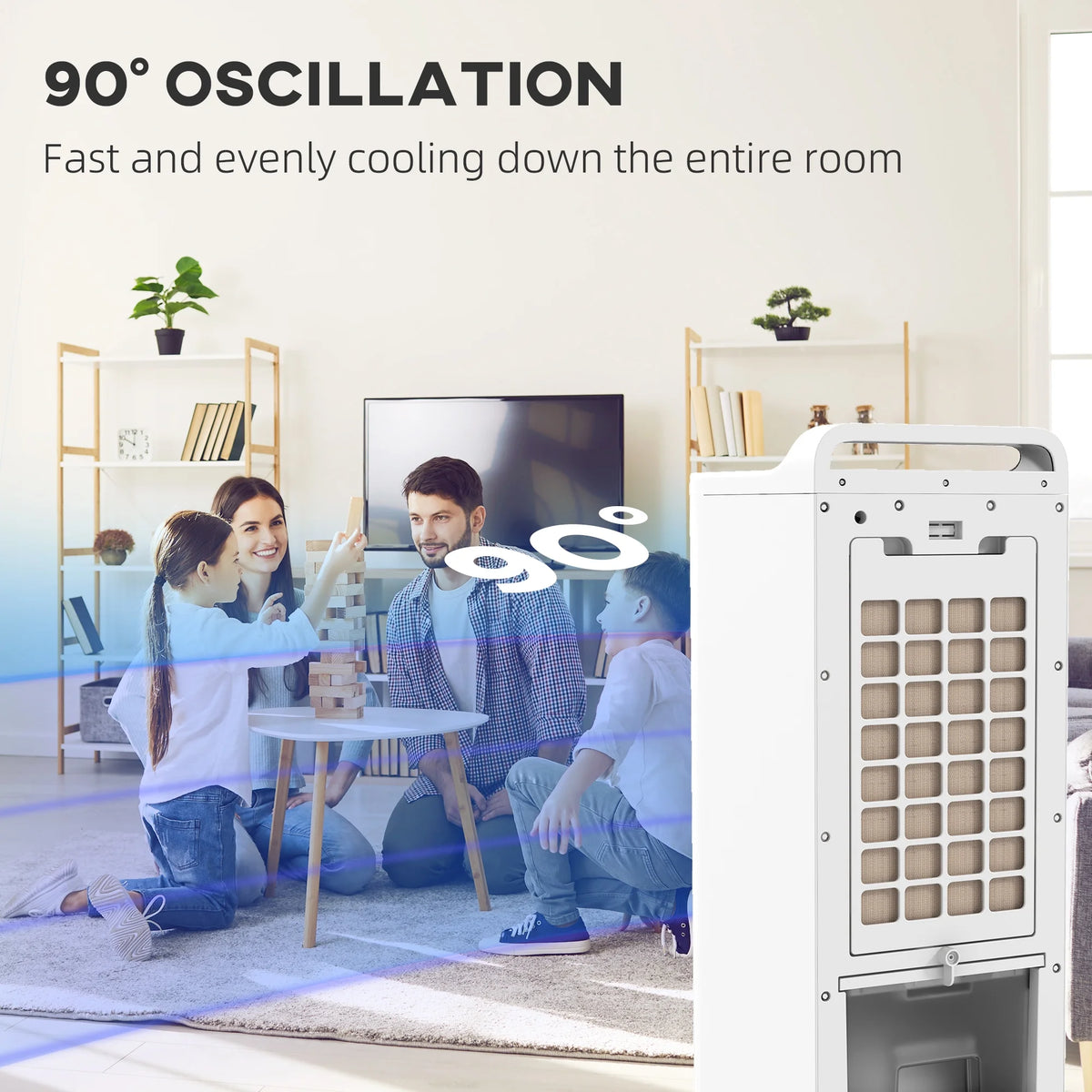 Oscillating Air Cooler with Remote, 7H Timer, LED Display X910563