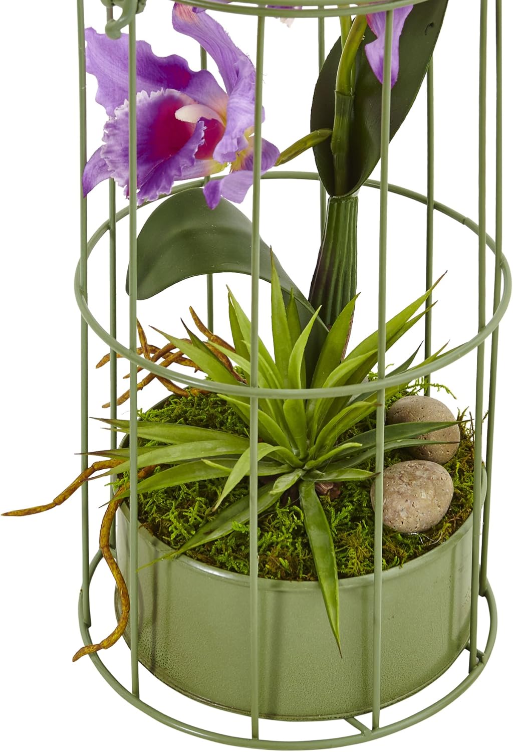 Purple Silk Orchid Arrangement in Bird Cage, Pack of 2 O27436