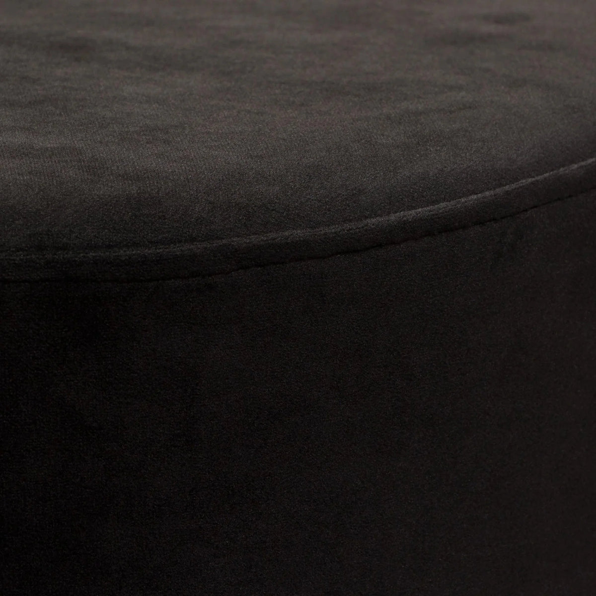 Black Velvet Round Accent Ottoman U590