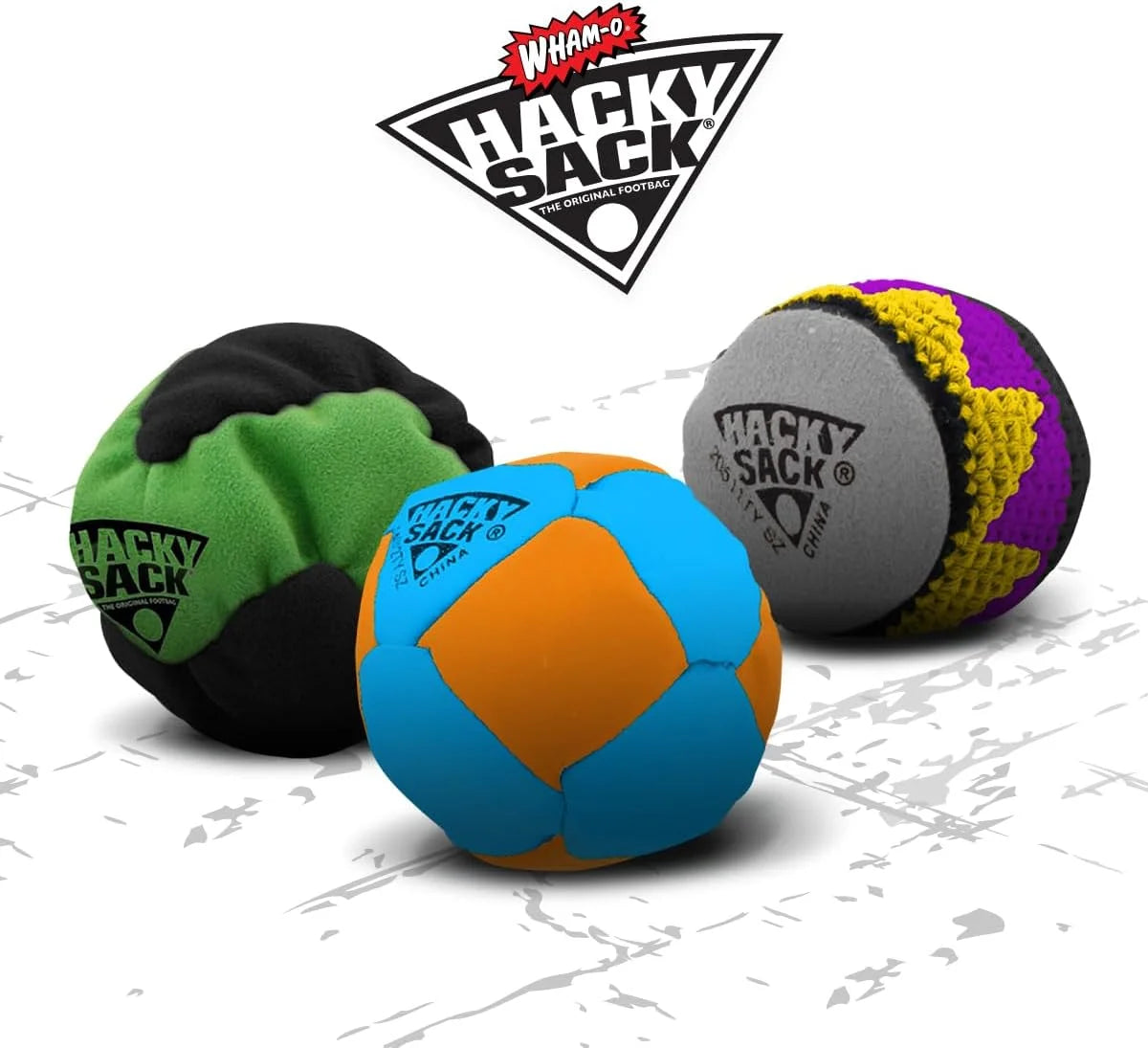 3 PACK Hand Stitched 3 Panel Footbag W4078