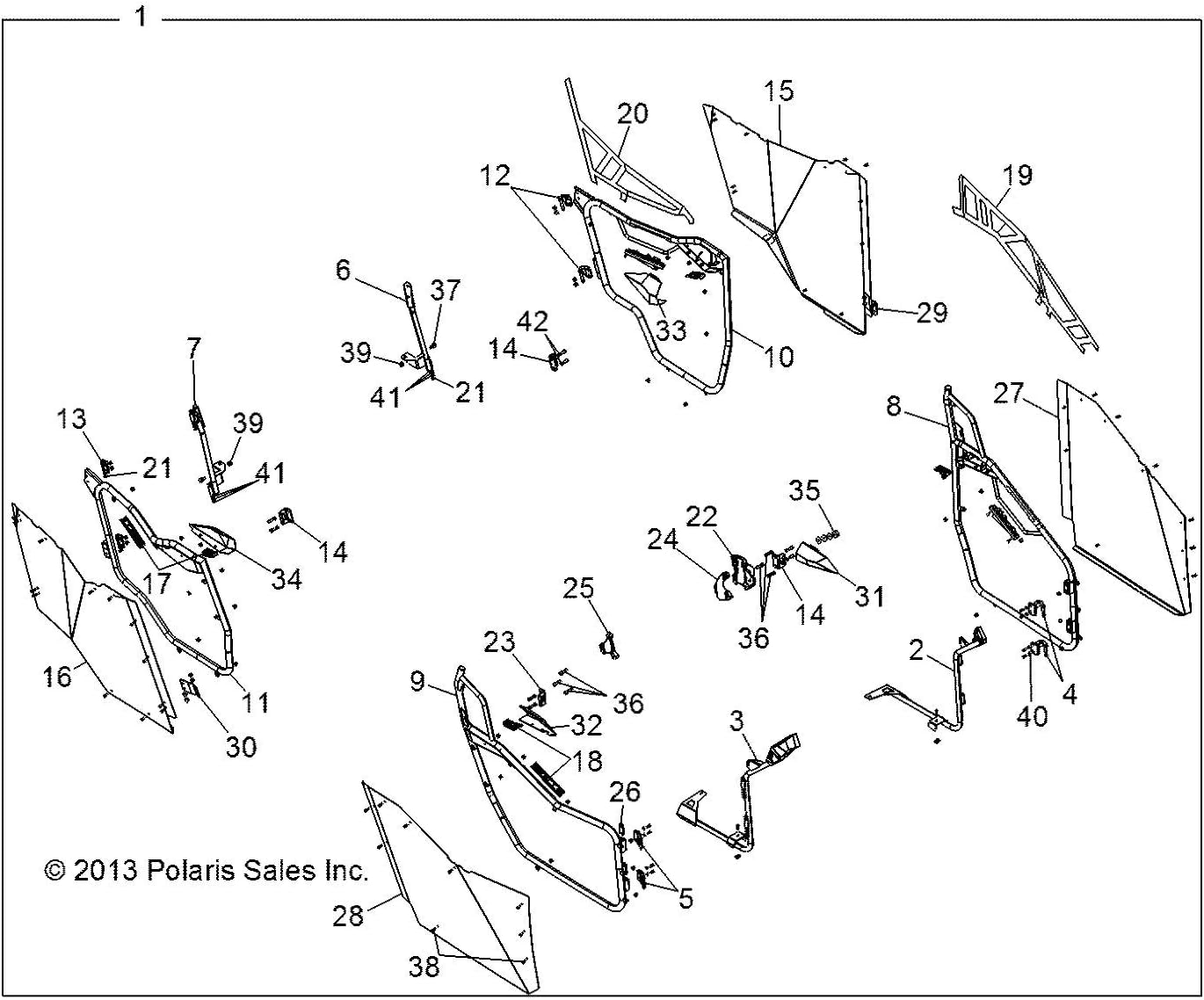 Polaris Ranger Half Door Net, Rear, RZ4, Qty 1 K9864
