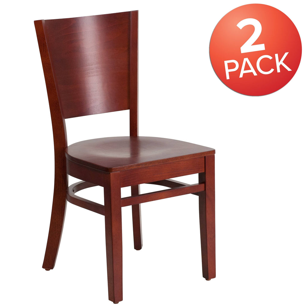 Solid Back Wooden Restaurant Chair with Black Vinyl Seat and Walnut Wood Frame U283