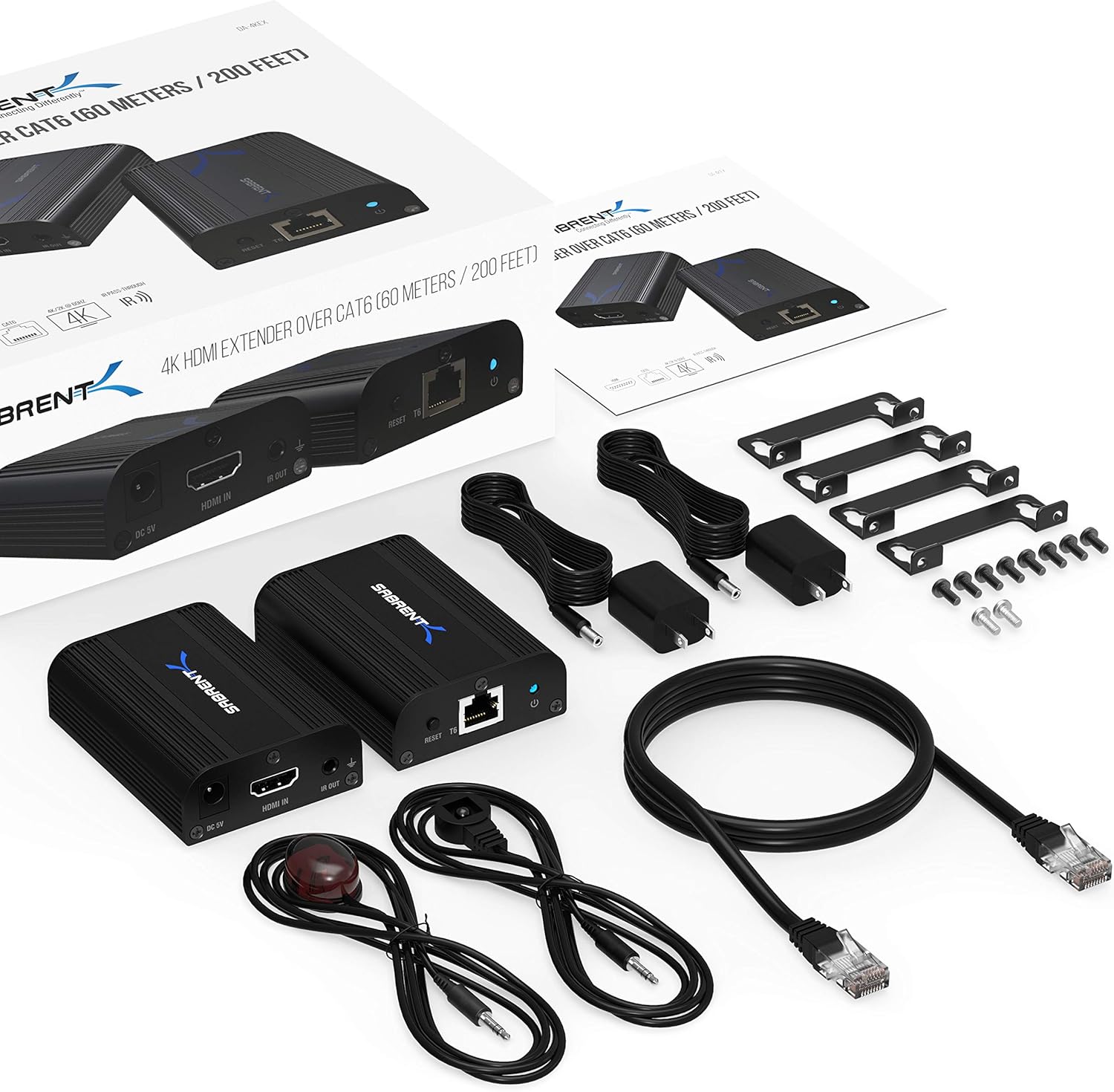 4K HDMI Extender Over CAT6 (60 Meters / 200 feet) J849