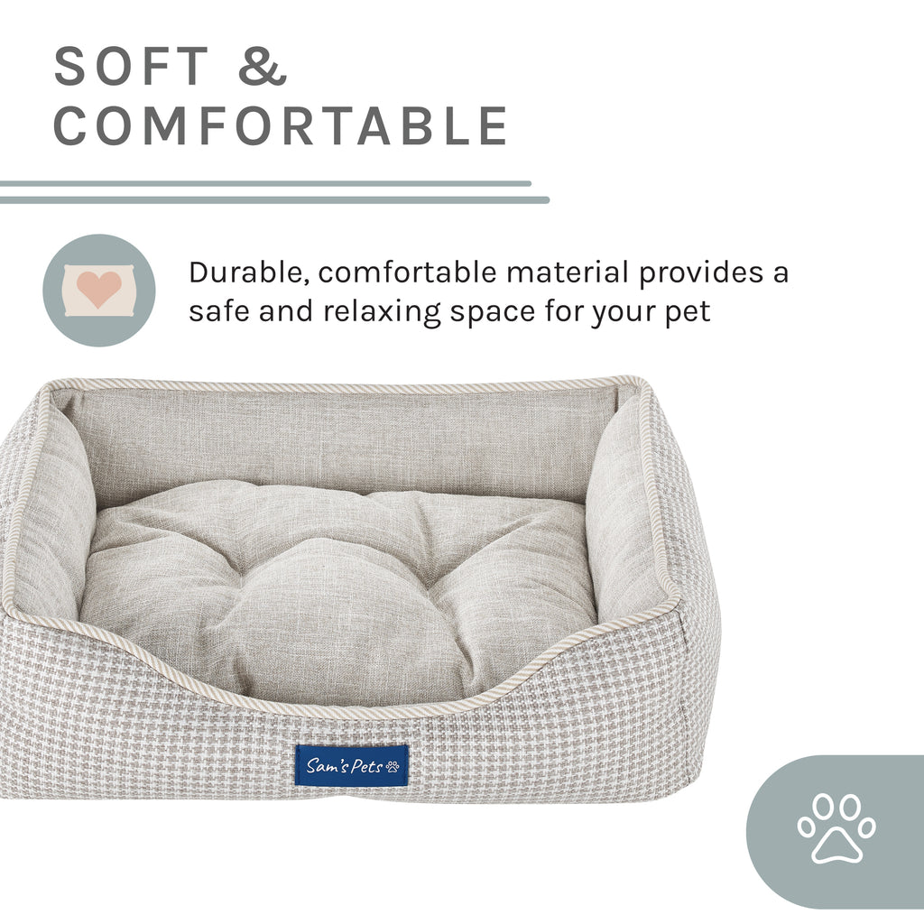 Brown Plaid Dog Bed J976