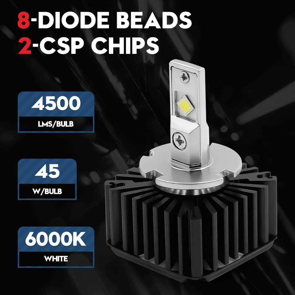 D2S D2R LED Headlight Conversion Kit, 70W 6000K White, 2 Pack L93982