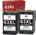 2 Pack Remanufactured Ink Cartridge for HP 63 63XL (2 Black) Z887386