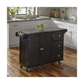 Black Kitchen Cart with Stainless Steel Top N374