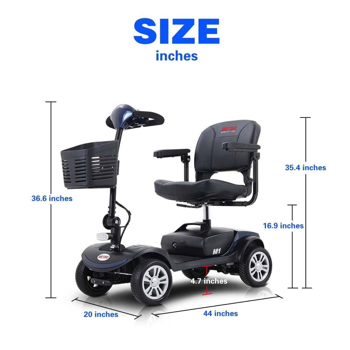 Folding 4 Wheel Mobility Scooter with Head Light J28891
