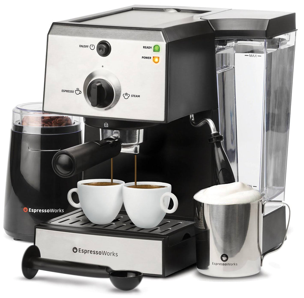 7 PC Espresso Machine and Cappuccino Maker with Built-in Steamer and Frother R67953