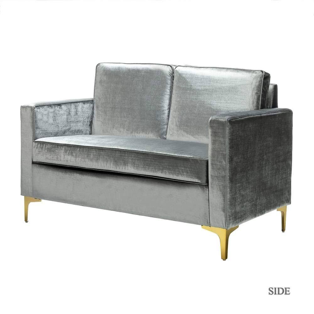 Pink Velvet Loveseats with Golden Base Z506