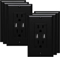 White USB Wall Outlet 15A/125V Receptacle 10 Pack Wall Plate Include Pack of 2 J632
