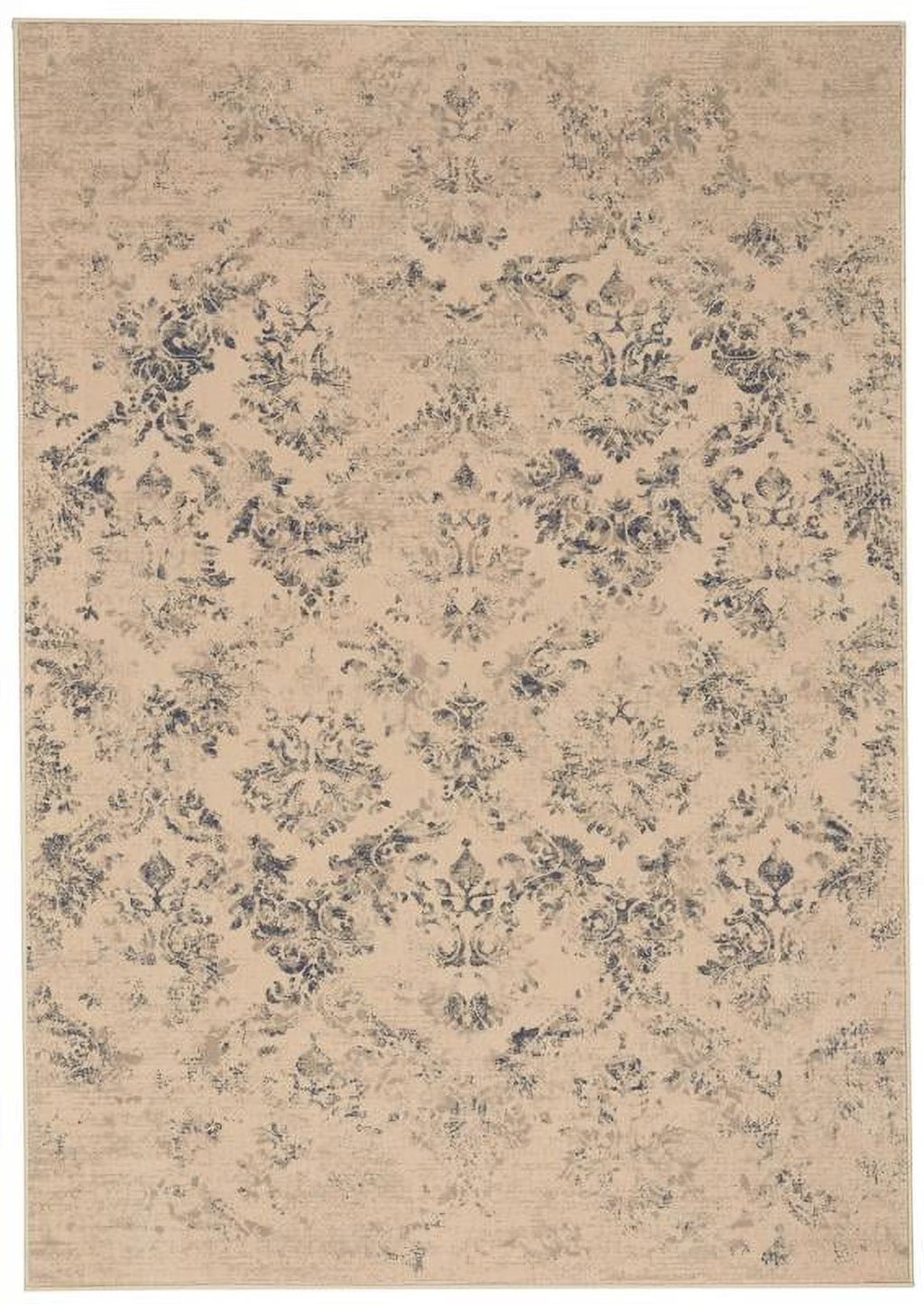 Cream Green Rectangle Machine Woven Rugs C389396
