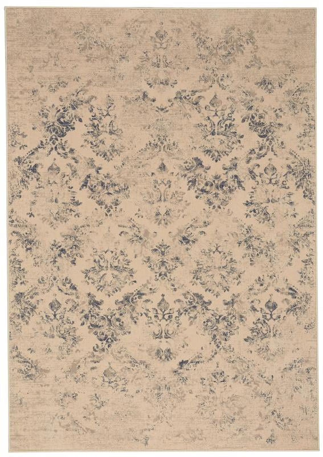 Cream Green Rectangle Machine Woven Rugs C389396