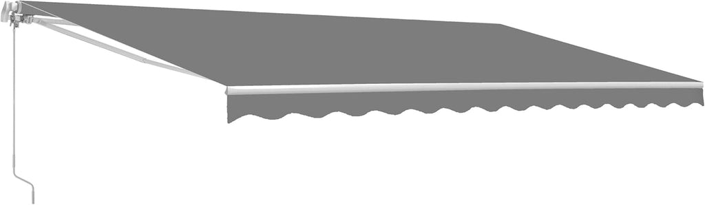Red/White Stripe Retractable Motorized Patio Awning, 20' x 10' M140