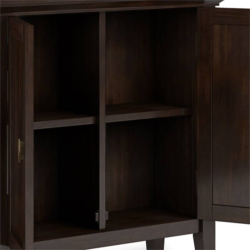 Solid Wood Low Storage Cabinet in Brunette Brown R31456