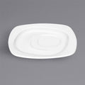 Bright White Square Porcelain Saucer - 12/Case Q46941