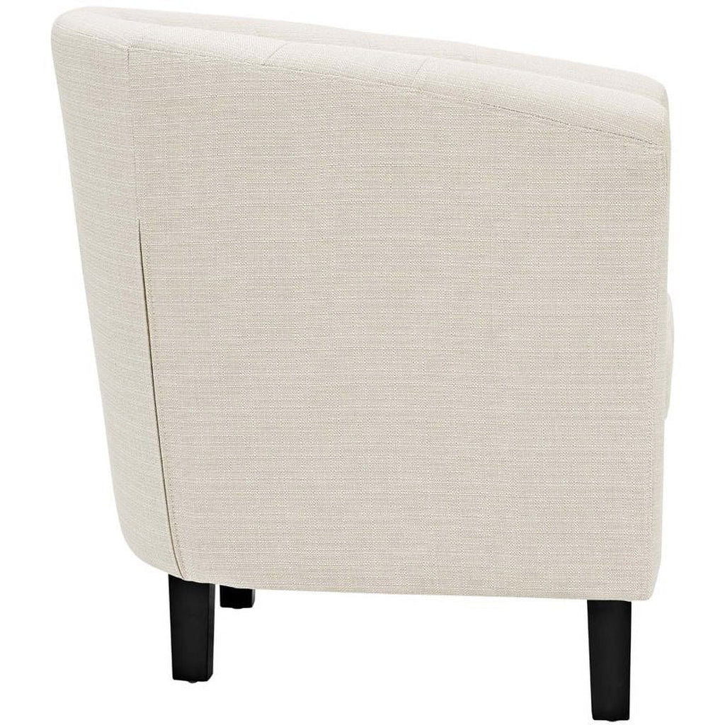 Beige 2 Piece Tufted Polyester Fabric Arm Chair Set V9831