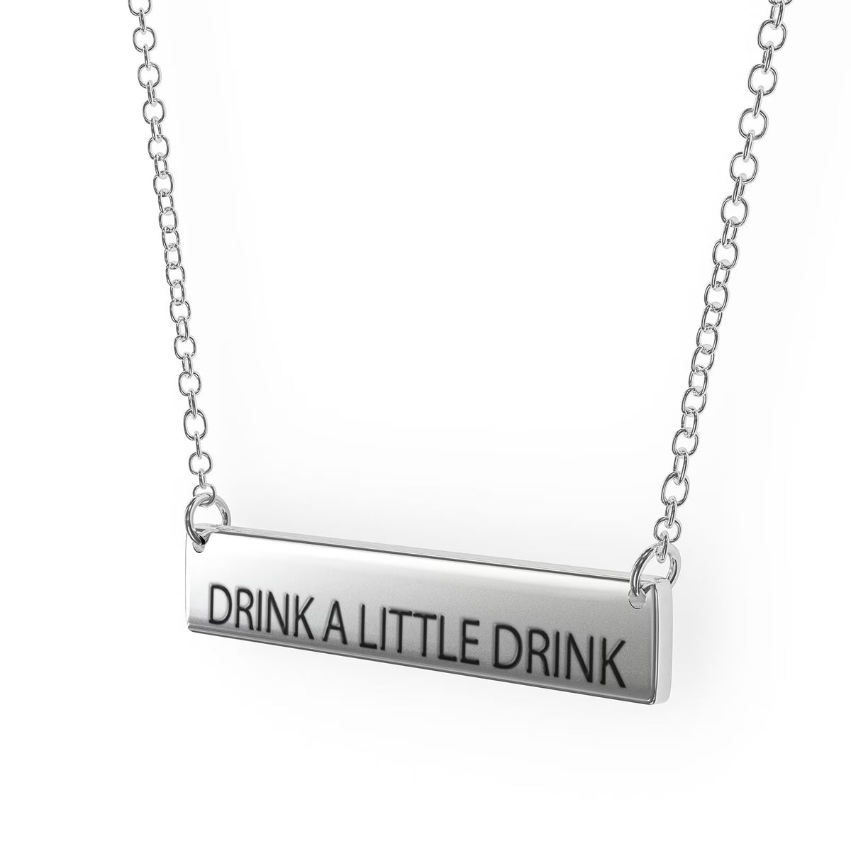 Sterling Silver Bar Pendant Necklace A689