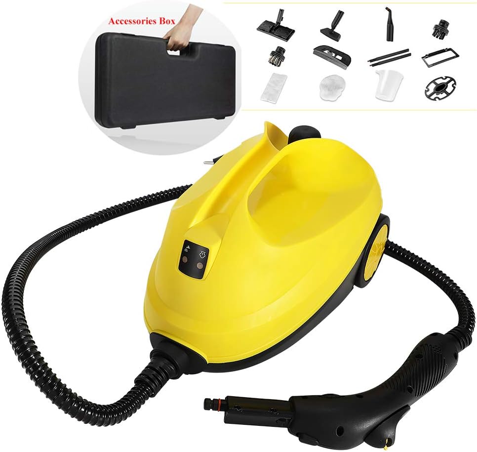 2000W High Temperature Pressure Steam Cleaner with Accessories Storage Box (Yellow) J116