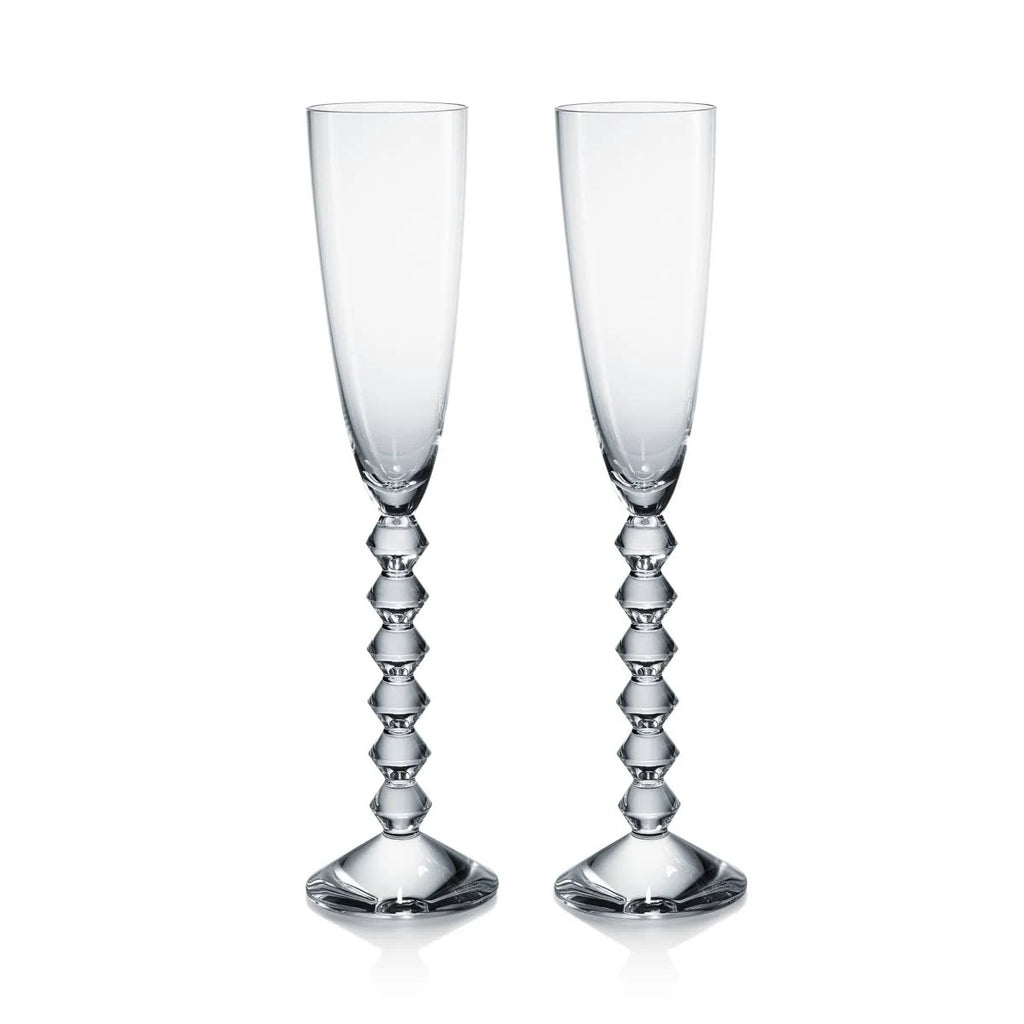 Green Crystal Flute Set of 2 T18696
