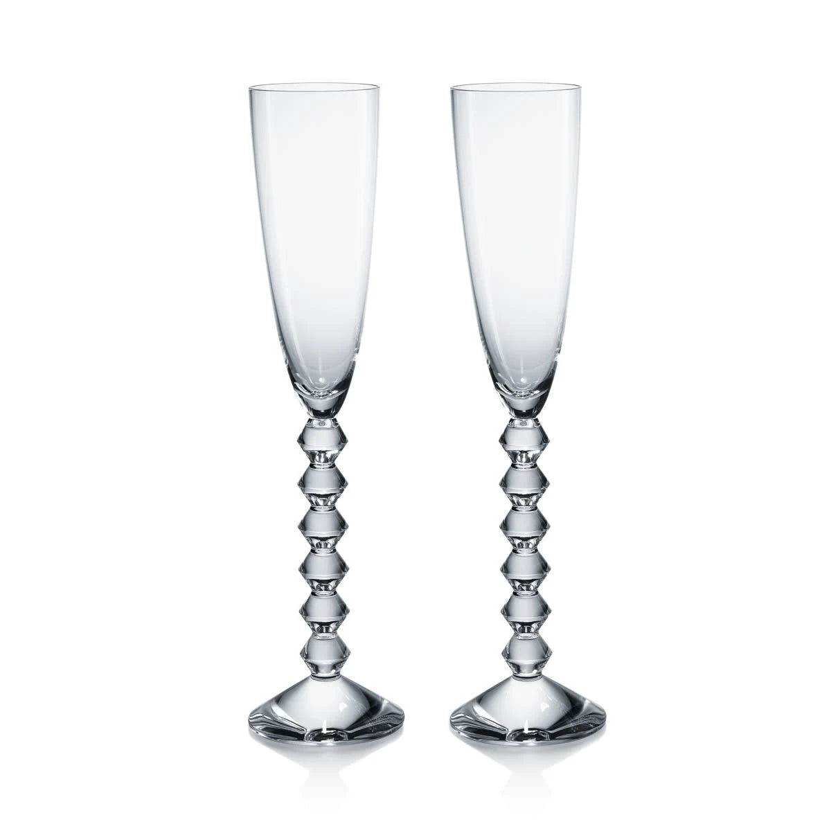 Green Crystal Flute Set of 2 T18696