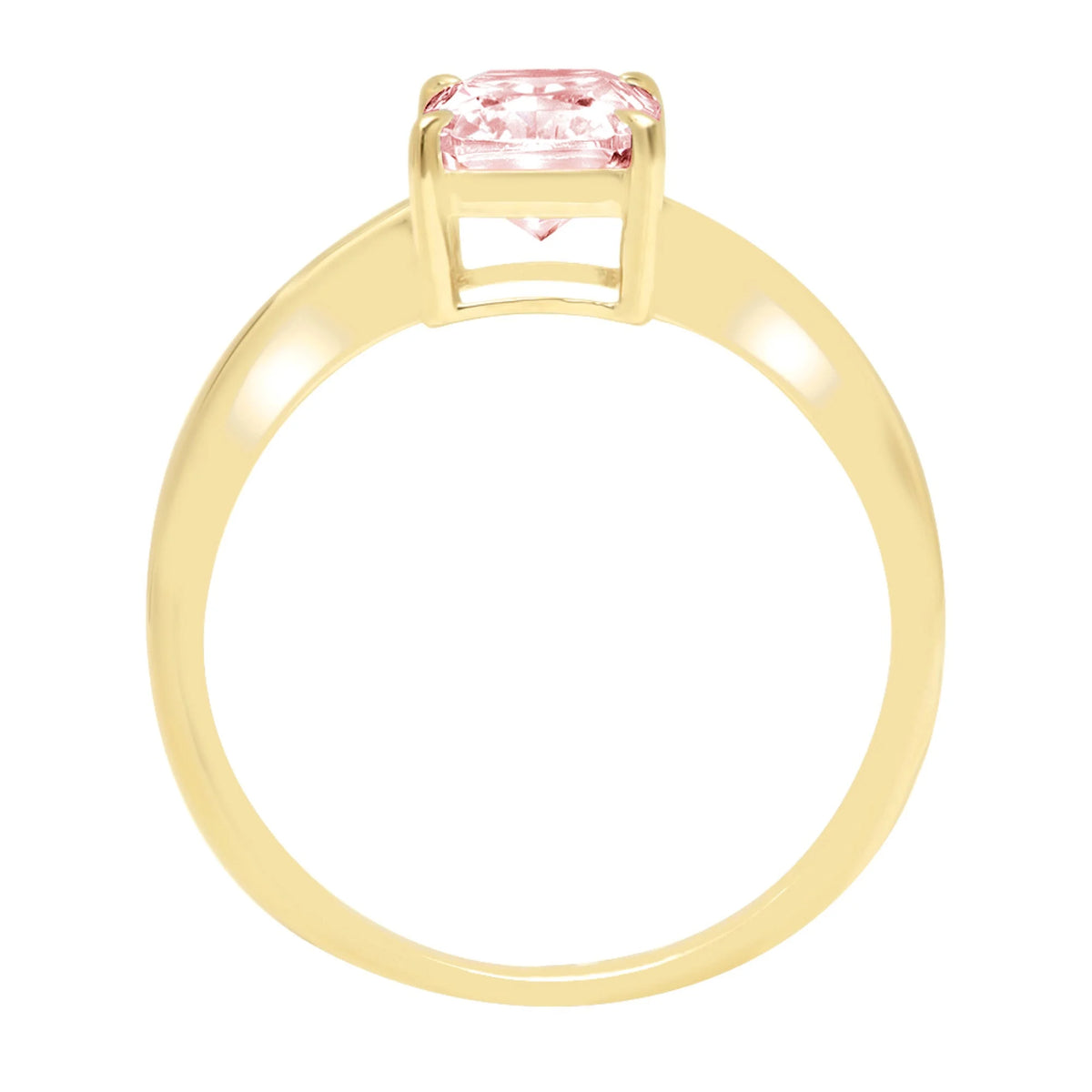 2.5ct Radiant Cut Pink Simulated Diamond 18k Yellow Gold Ring Size 10.5 C749075