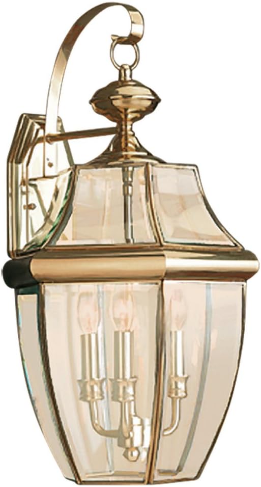 2-Light Outdoor Wall Lantern, Clear Beveled Glass and Black V29189