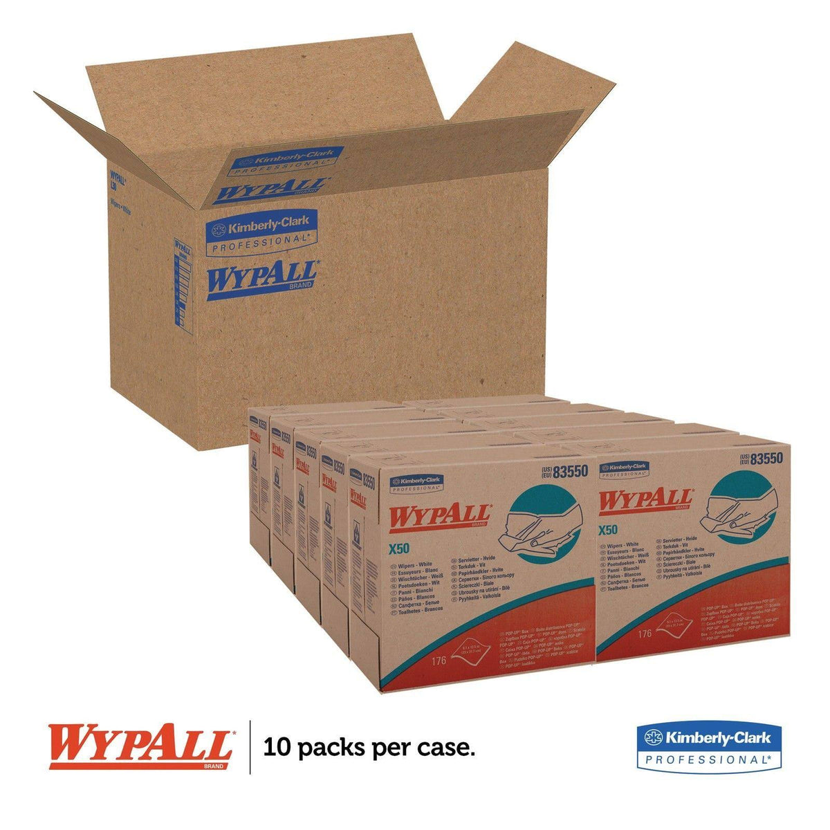 X50 Wipers, White, 176/Pop-Up Box, 10 Boxes/Carton B30219