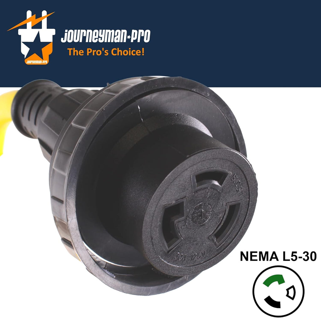 30A RV Power Extension Cord, 15 Feet, 125V, 30 AMP, Twist Lock L465