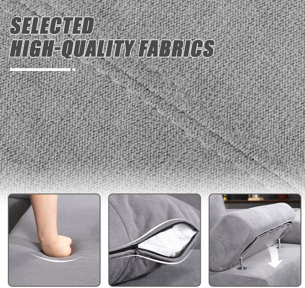 Modern Upholstered Fabric Sectional Sofa Bed B765725