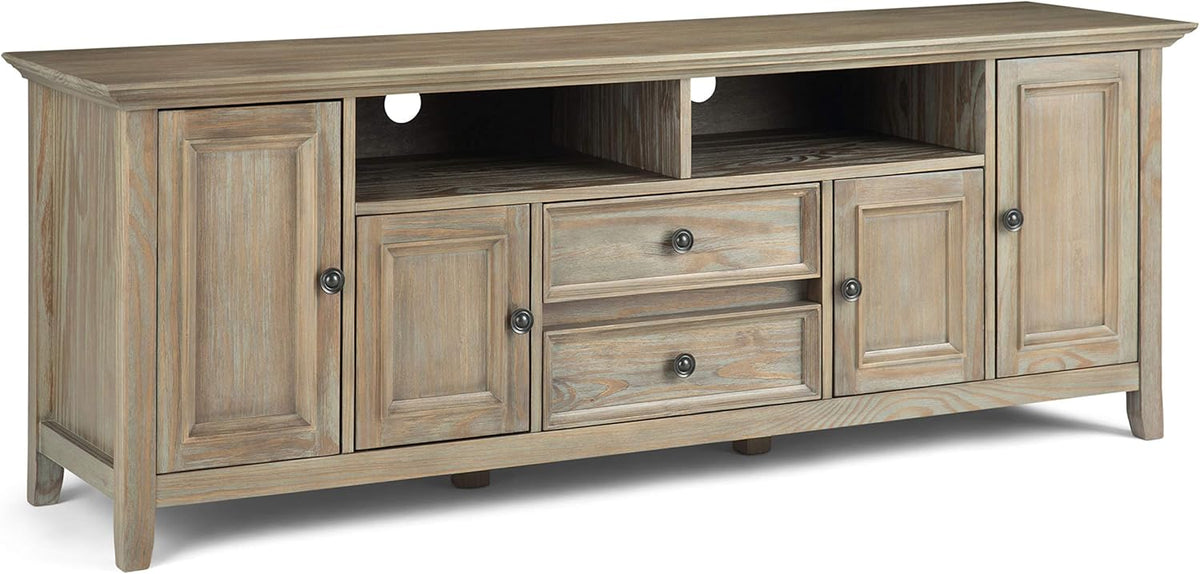 72 inch Solid Wood TV Media Stand with Storage Shelves and Cabinets Q466420
