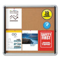 Enclosed Cork Bulletin Board with Swing Door, 30 x 27, Silver Aluminum Frame C613