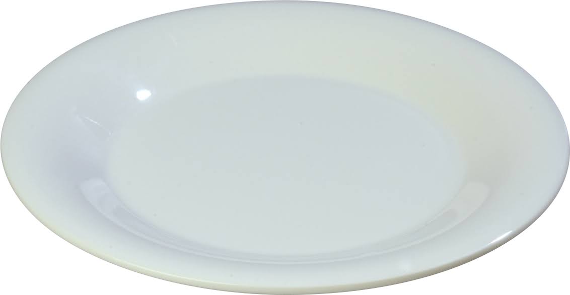 White Wide Rim Melamine Plate, 9 inch, 24 per Case O596699
