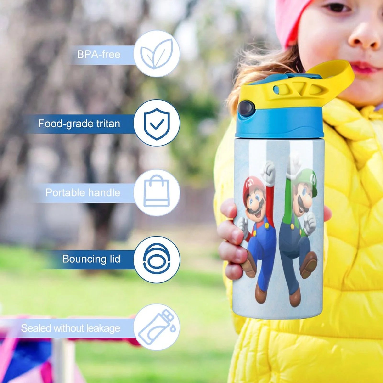 Insulated Stainless Steel Water Bottle with Straw Z755907