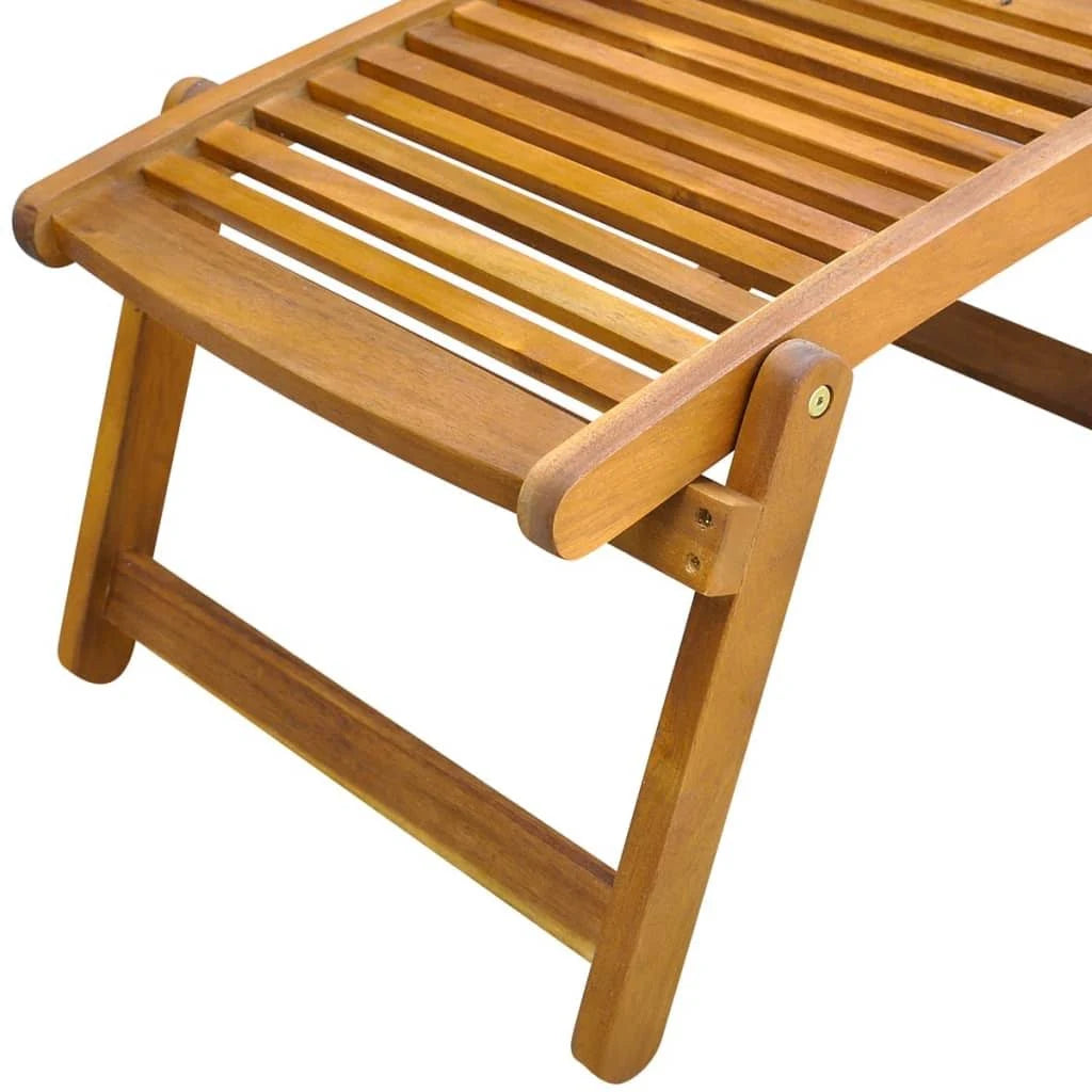 Acacia Wood Deck Chair with Footrest S735767