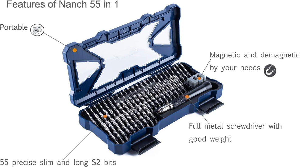 Precision Screwdriver Set with 55 S2 Bits, Pack of 2 Q509610