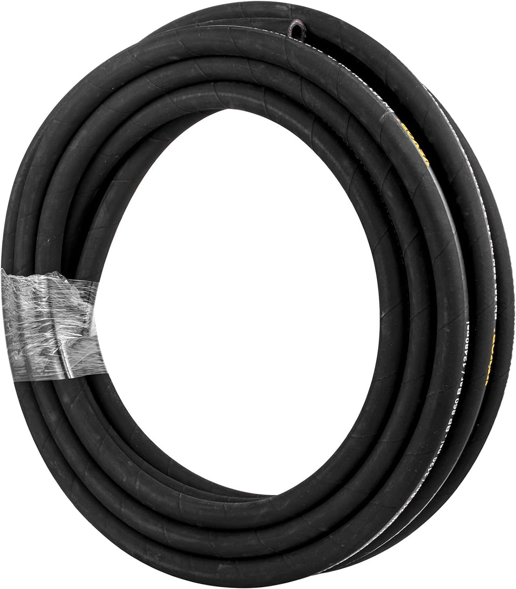 Hydraulic Hose 3/4 inch x 50 ft, 3120 PSI Rubber with 2 High-Tensile Steel Wire Braid X5150